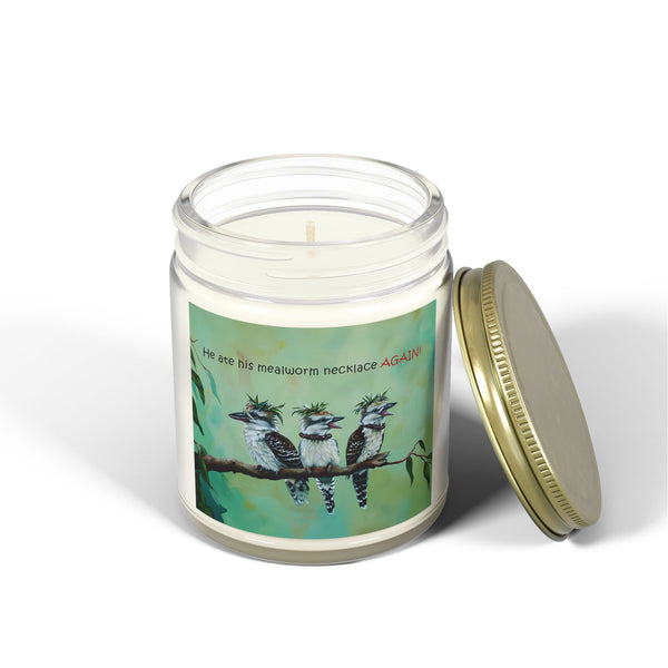 Whimsical Kookaburra Scented Candle - Coconut Apricot Wax, Unique Gift for Australia Bird Lovers, Home Decor, 9 oz