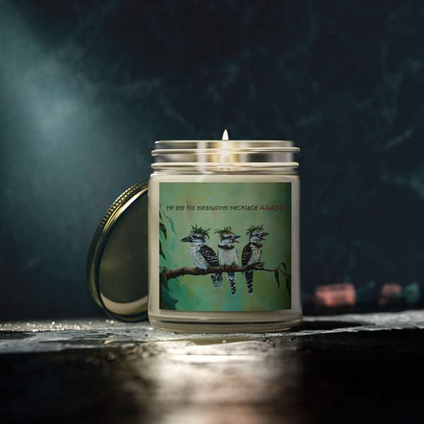 Whimsical Kookaburra Scented Candle - Coconut Apricot Wax, Unique Gift for Australia Bird Lovers, Home Decor, 9 oz