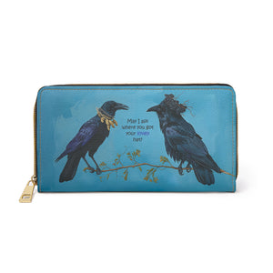 Crow and Raven Peanut Necklace, Wallet, Bird Wallet, Wallet Women, Blackberry Hat, Wallet with Zipper, Crow, Raven, Funny Bird