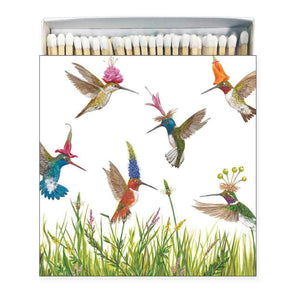 Meadow Buzz - Square Decorative Hummingbird Matches - Artwork by Vicki Sawyer