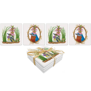 "Harper and Friend" Dolomite Stone Coaster Set of 4 with artwork by Vicki Sawyer